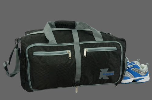28" Foldable, Durable Duffel Bag. Lightweight Travel, Sport Gym Bag with Shoe Compartment, Black