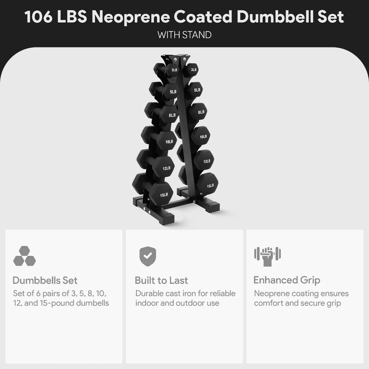 neoprene coated dumbbell set