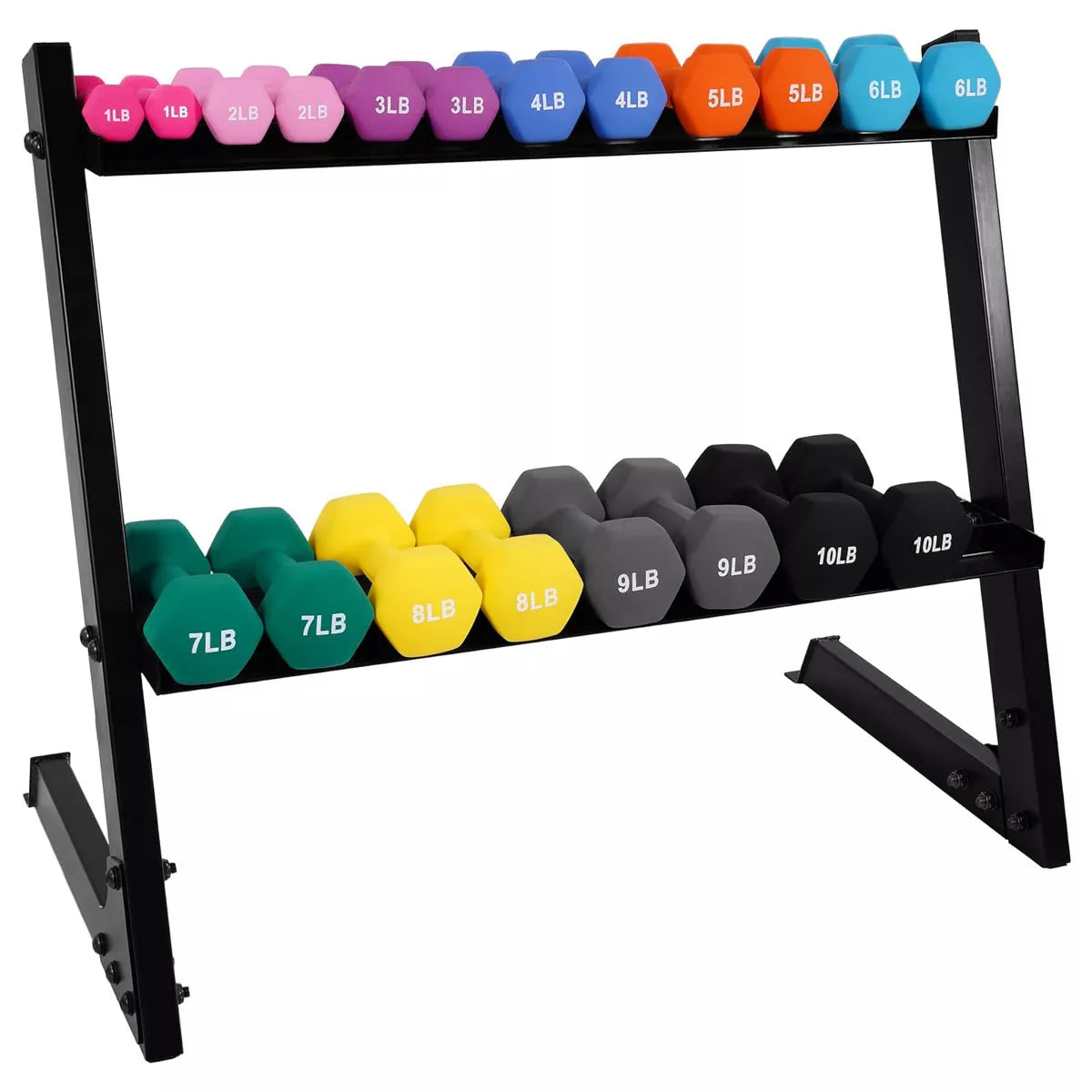 neoprene coated dumbbell set
