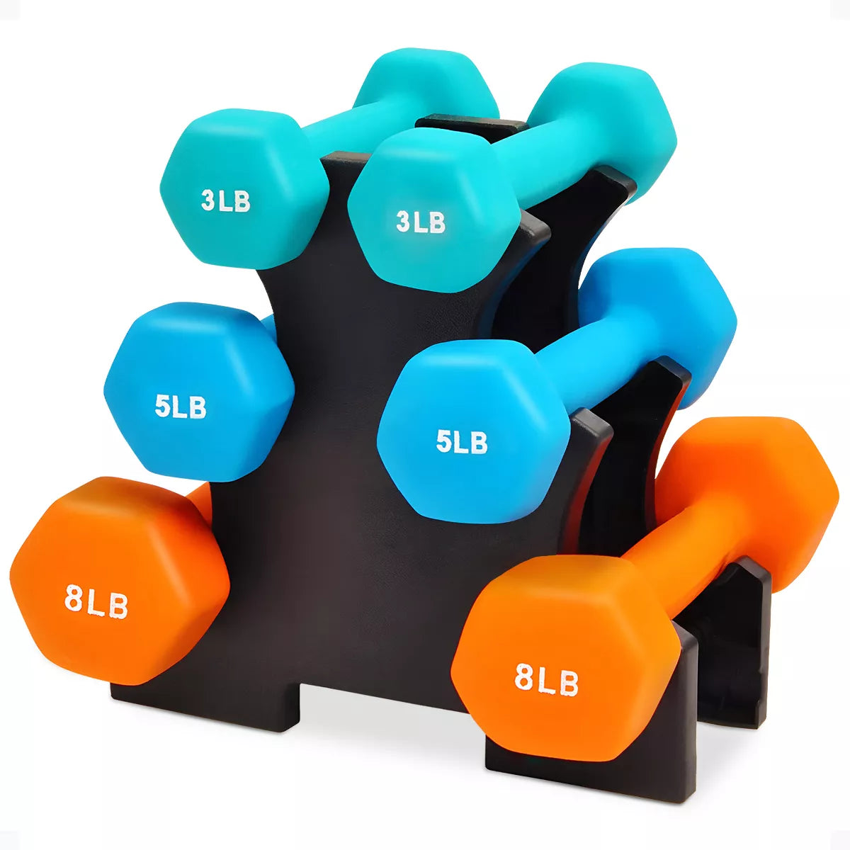 neoprene coated dumbbell set