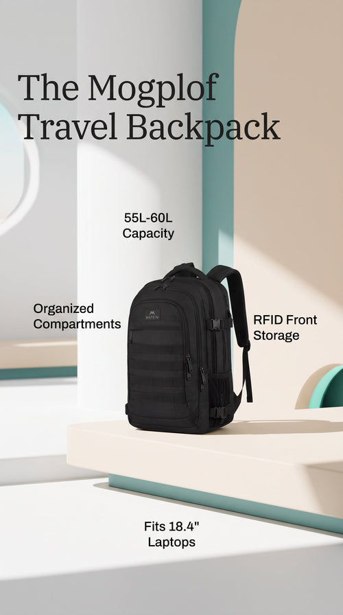 18.4 Laptop Backpack for Men, 55L-60L Extra Large Backpack