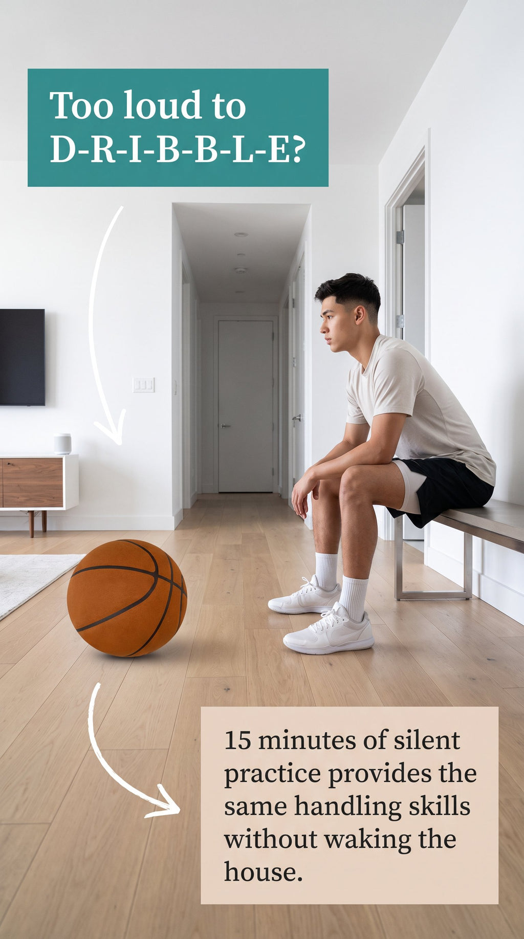 Grooved Silent Basketball 29.5''/27.9'' Foam Indoor Training Ball